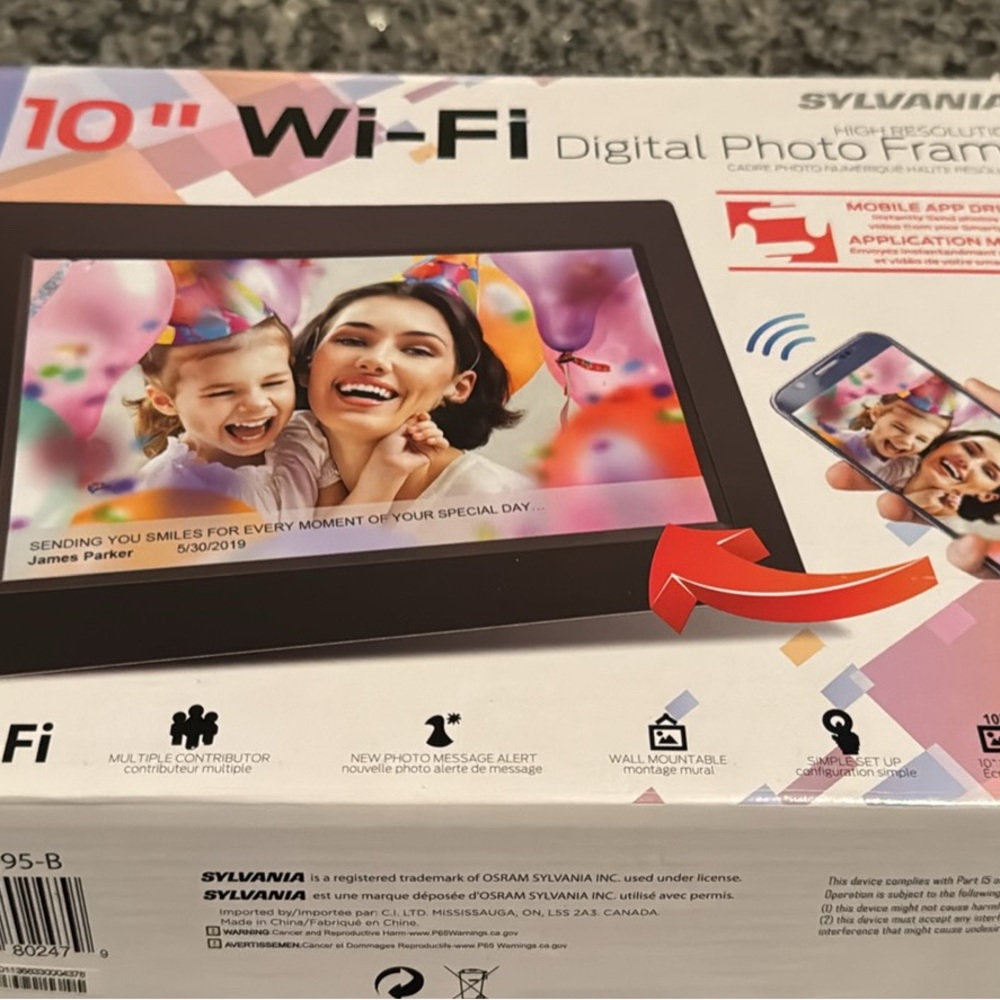 Sylvania 10" Wi-Fi Digital Photo Frame